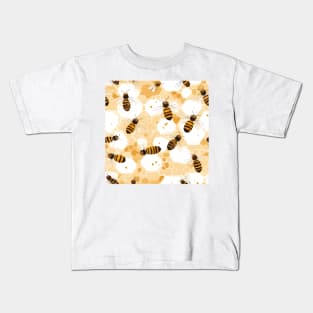 Honeycomb and Bee Pattern 13 Kids T-Shirt